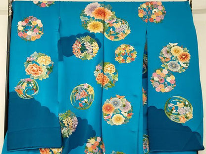平和屋本店●中国三大刺繍 相良刺繍 手刺繍 色打掛 仮絵羽 和装 婚礼 結婚式 花嫁 神社挙式 駒刺繍 雲取り草花丸文 金糸 逸品 AABK8423fw