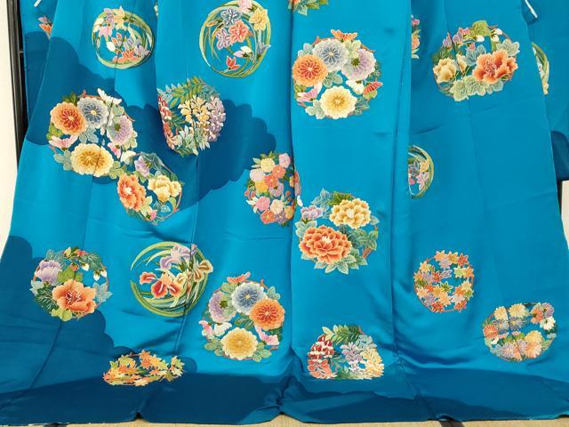 平和屋本店●中国三大刺繍 相良刺繍 手刺繍 色打掛 仮絵羽 和装 婚礼 結婚式 花嫁 神社挙式 駒刺繍 雲取り草花丸文 金糸 逸品 AABK8423fw