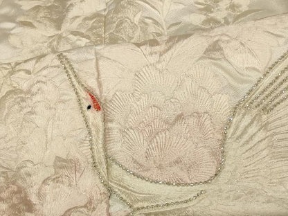 平和屋本店●白打掛　白無垢　和装　婚礼　結婚式　花嫁　神社挙式　刺繍　飛鶴草花文　ラインストーン　逸品　AABK8426fw
