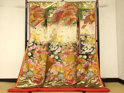 平和屋本店●YUKI TORII　鳥居ユキ　色打掛　和装　婚礼　結婚式　花嫁　神社挙式　唐織　花光琳水　暈し染め　金糸　逸品　AABK8429fw