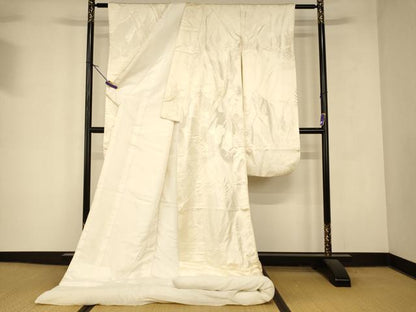 平和屋本店●白打掛　白無垢　和装　婚礼　結婚式　花嫁　神社挙式　唐織　飛鶴地紋　逸品　AABK8432fw