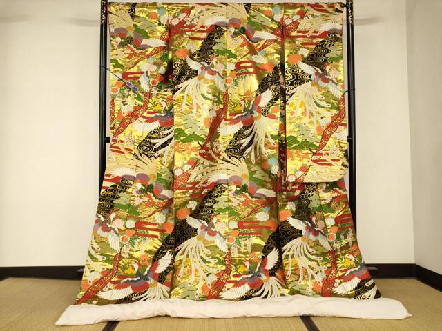 平和屋本店●色打掛　和装　婚礼　結婚式　花嫁　神社挙式　唐織　鳳凰松竹梅文　金糸　逸品　AABK8442fw