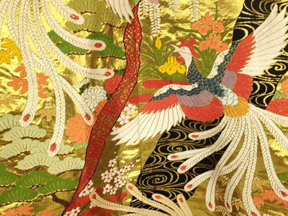 平和屋本店●色打掛　和装　婚礼　結婚式　花嫁　神社挙式　唐織　鳳凰松竹梅文　金糸　逸品　AABK8442fw