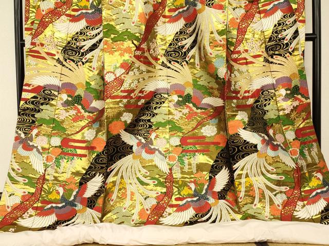 平和屋本店●色打掛　和装　婚礼　結婚式　花嫁　神社挙式　唐織　鳳凰松竹梅文　金糸　逸品　AABK8442fw