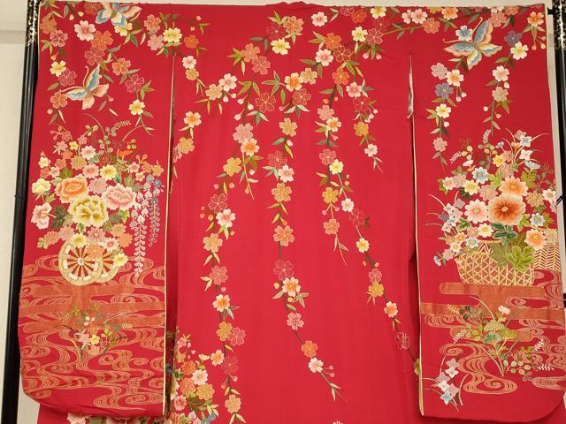 平和屋本店●中国三大刺繍 相良刺繍 スワトウ刺繍 汕頭刺繍 お引きずり・お引き摺り・引き振袖 舞妓 芸妓 芸者 金銀糸 逸品 AABK8455fw