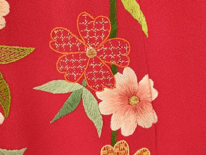 平和屋本店●中国三大刺繍 相良刺繍 スワトウ刺繍 汕頭刺繍 お引きずり・お引き摺り・引き振袖 舞妓 芸妓 芸者 金銀糸 逸品 AABK8455fw