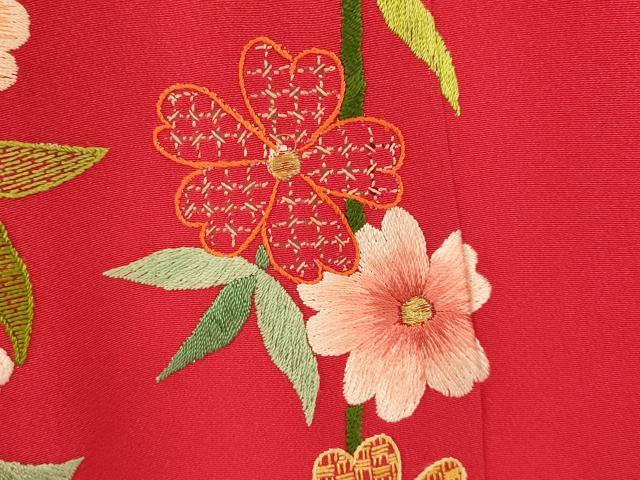 平和屋本店●中国三大刺繍 相良刺繍 スワトウ刺繍 汕頭刺繍 お引きずり・お引き摺り・引き振袖 舞妓 芸妓 芸者 金銀糸 逸品 AABK8455fw