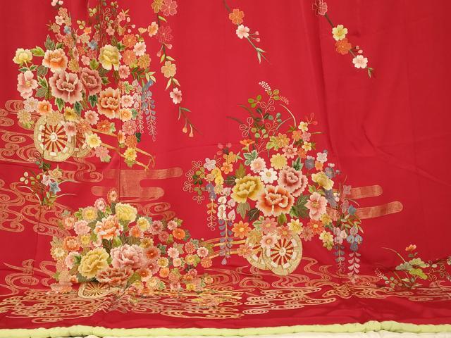 平和屋本店●中国三大刺繍 相良刺繍 スワトウ刺繍 汕頭刺繍 お引きずり・お引き摺り・引き振袖 舞妓 芸妓 芸者 金銀糸 逸品 AABK8455fw