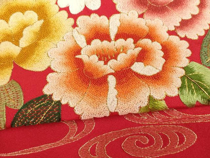 平和屋本店●中国三大刺繍 相良刺繍 スワトウ刺繍 汕頭刺繍 お引きずり・お引き摺り・引き振袖 舞妓 芸妓 芸者 金銀糸 逸品 AABK8455fw