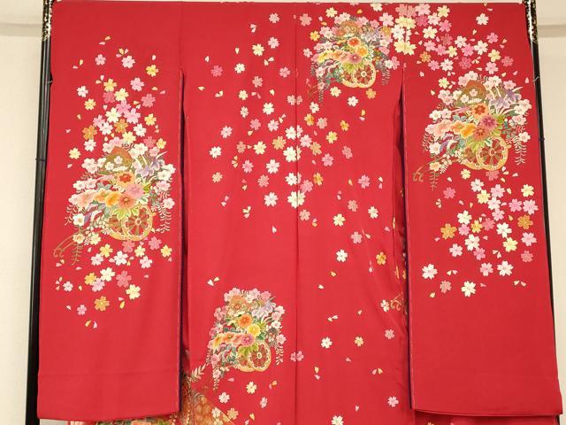 平和屋本店●中国三大刺繍 相良刺繍 お引きずり・お引き摺り・引き振袖 仮絵羽 和装 結婚式 舞妓 芸妓 芸者 衣装 金銀糸 逸品 AABK8457fw
