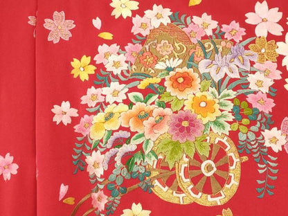 平和屋本店●中国三大刺繍 相良刺繍 お引きずり・お引き摺り・引き振袖 仮絵羽 和装 結婚式 舞妓 芸妓 芸者 衣装 金銀糸 逸品 AABK8457fw
