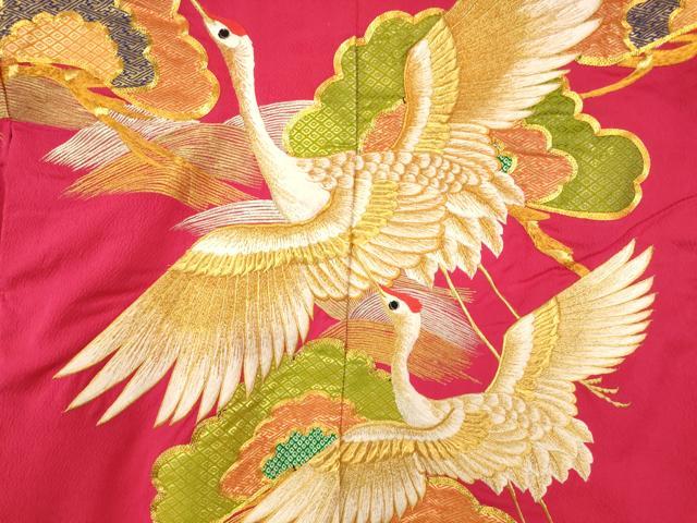 平和屋本店●色打掛　和装　婚礼　結婚式　花嫁　神社挙式　絞り　駒刺繍　飛鶴山重ね松文　金銀糸　逸品　AABK8459fw