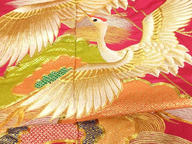 平和屋本店●色打掛　和装　婚礼　結婚式　花嫁　神社挙式　絞り　駒刺繍　飛鶴山重ね松文　金銀糸　逸品　AABK8459fw