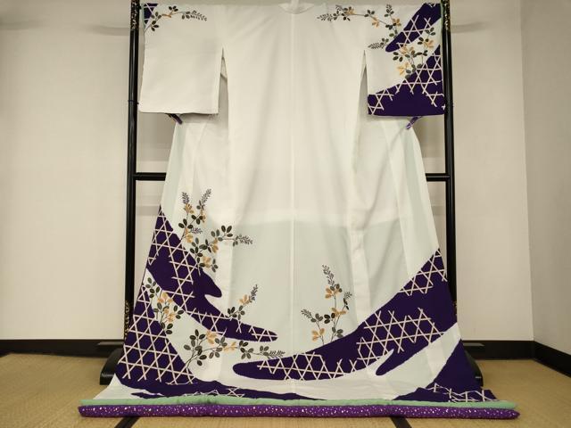 平和屋本店●お引きずり・お引き摺り　訪問着　和装　舞台　舞妓　芸妓　芸者　衣装　草花籬文　金彩　逸品　AABK8477fw