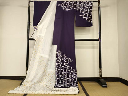 平和屋本店●お引きずり・お引き摺り　訪問着　和装　舞台　舞妓　芸妓　芸者　衣装　枝垂れ梅文　逸品　AABK8479fw