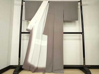 平和屋着物●上質な色無地　木目地紋　正絹　逸品　未使用　AABK8482ck
