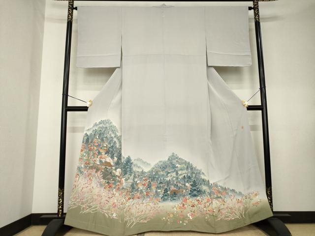 平和屋着物●本加賀友禅作家　浅野冨治男　色留袖　風景文　暈し染め　銀座おゝぎ屋扱い　正絹　逸品　AABK8483ck