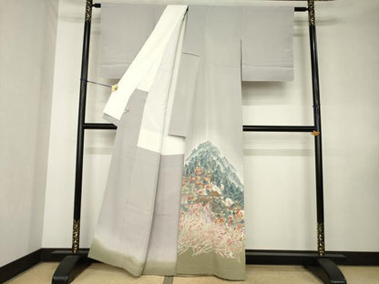 平和屋着物●本加賀友禅作家　浅野冨治男　色留袖　風景文　暈し染め　銀座おゝぎ屋扱い　正絹　逸品　AABK8483ck