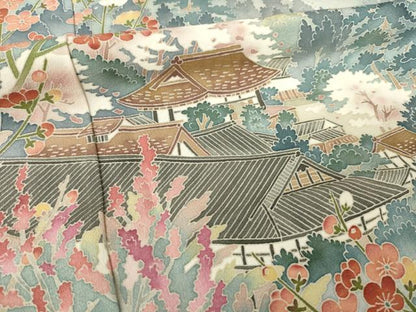 平和屋着物●本加賀友禅作家　浅野冨治男　色留袖　風景文　暈し染め　銀座おゝぎ屋扱い　正絹　逸品　AABK8483ck