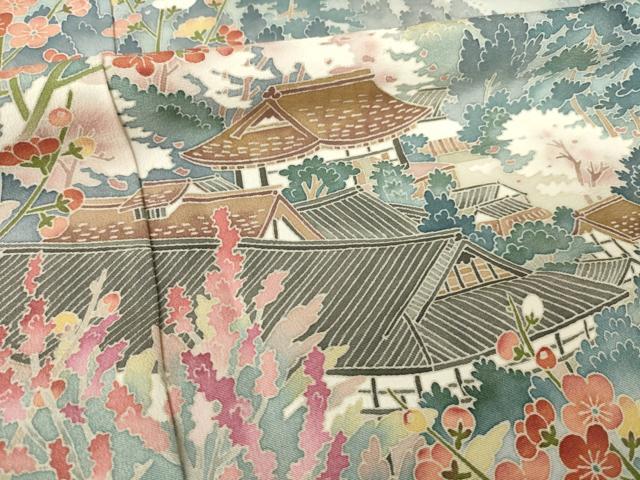 平和屋着物●本加賀友禅作家　浅野冨治男　色留袖　風景文　暈し染め　銀座おゝぎ屋扱い　正絹　逸品　AABK8483ck