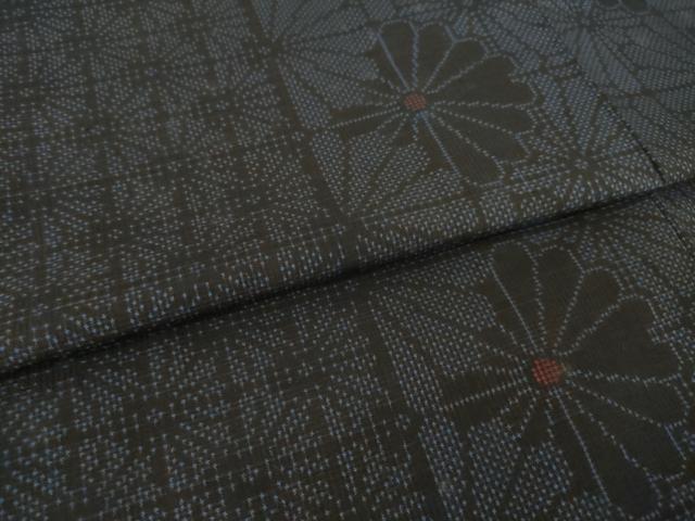 平和屋着物●本場大島紬　7マルキ　麻の葉花間道　正絹　逸品　AABK8488ck