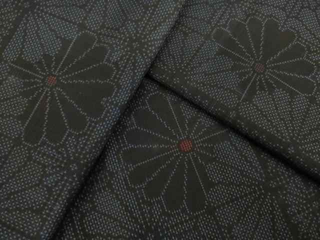 平和屋着物●本場大島紬　7マルキ　麻の葉花間道　正絹　逸品　AABK8488ck
