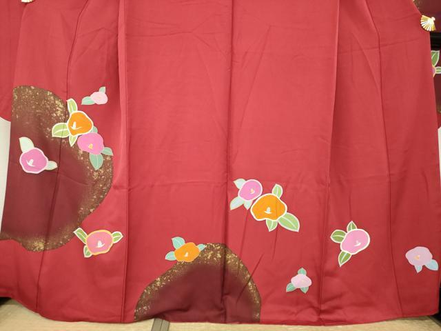 平和屋着物●豪華振袖　椿　金彩　正絹　逸品　AABK8491ck