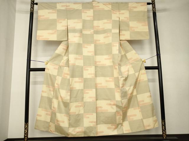 平和屋着物▼本場大島紬　エ霞文　正絹　逸品　AABK8495ck