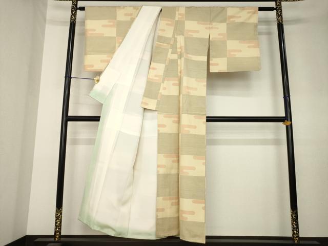 平和屋着物▼本場大島紬　エ霞文　正絹　逸品　AABK8495ck