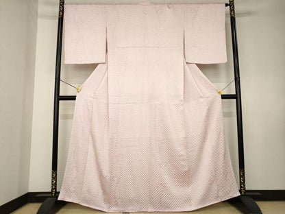 平和屋着物●上質な小紋　総絞り　唐草文　正絹　逸品　AABK8496ck