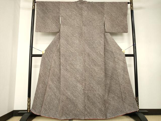 平和屋着物●大変加工の良い総絞り小紋　黒地　正絹　逸品　AABK8497ck