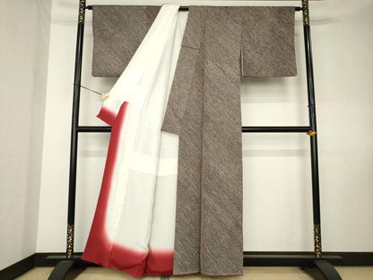 平和屋着物●大変加工の良い総絞り小紋　黒地　正絹　逸品　AABK8497ck