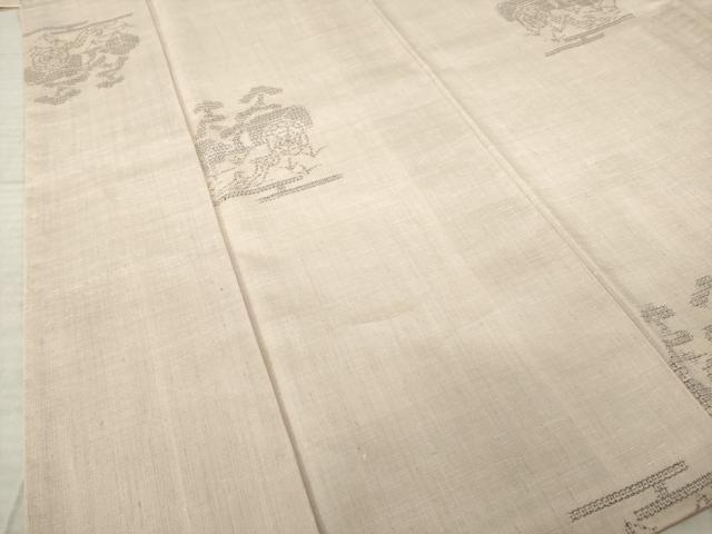 平和屋着物●結城紬　100亀甲　風景文　飛び亀甲柄　正絹　逸品　AABK8499ck