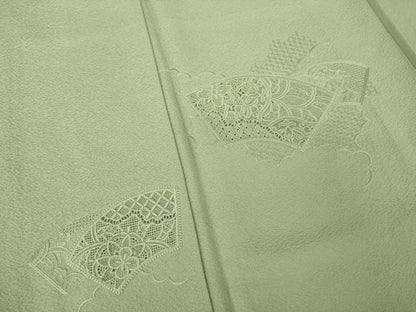 平和屋着物●豪華色留袖　中国三大刺繍　汕頭刺繍　スワトウ刺繍　総刺繍　地紙花文　柳茶色　正絹　逸品　AABK8500ck