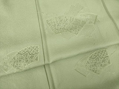 平和屋着物●豪華色留袖　中国三大刺繍　汕頭刺繍　スワトウ刺繍　総刺繍　地紙花文　柳茶色　正絹　逸品　AABK8500ck
