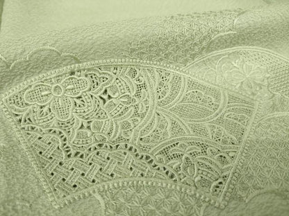 平和屋着物●豪華色留袖　中国三大刺繍　汕頭刺繍　スワトウ刺繍　総刺繍　地紙花文　柳茶色　正絹　逸品　AABK8500ck