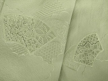平和屋着物●豪華色留袖　中国三大刺繍　汕頭刺繍　スワトウ刺繍　総刺繍　地紙花文　柳茶色　正絹　逸品　AABK8500ck