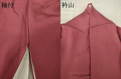 平和屋着物●上質な色無地　蘇芳香色　正絹　逸品　AABK8510ck