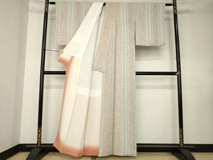 平和屋着物●上質な小紋　更紗花文　正絹　逸品　AABK8512ck