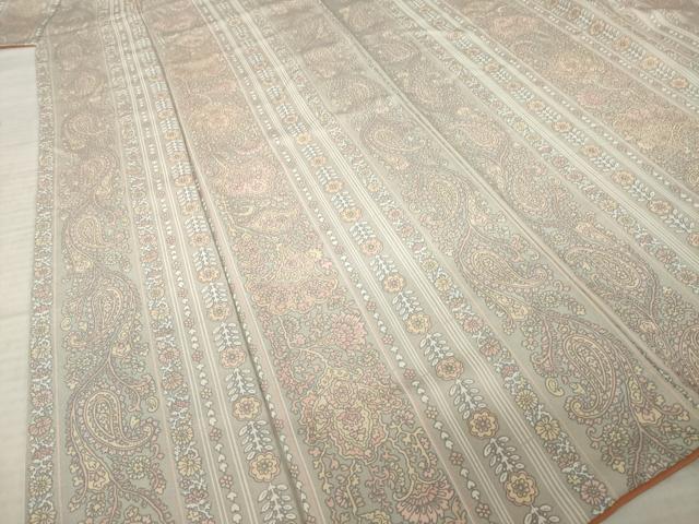 平和屋着物●上質な小紋　更紗花文　正絹　逸品　AABK8512ck