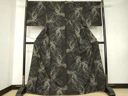 平和屋着物●本場村山大島紬　枝蕾　正絹　逸品　未使用　AABK8513ck