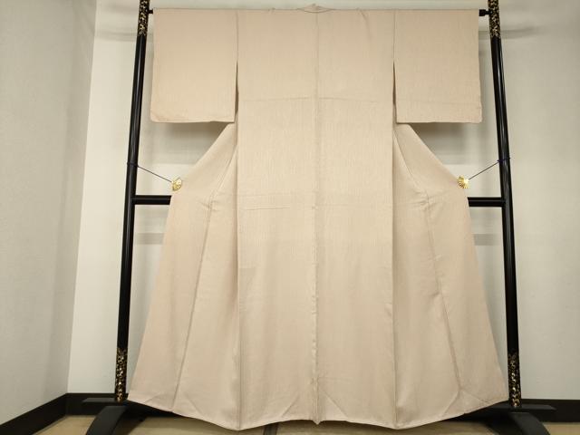 平和屋着物●お召　赤白橡色　正絹　逸品　AABK8514ck