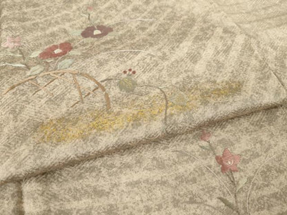 平和屋着物●訪問着　刺繍　花籬文　金彩　正絹　逸品　AABK8515ck
