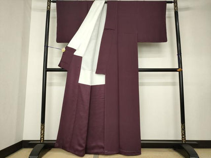 平和屋着物●上質な色無地　作家物　似せ紫色　正絹　逸品　AABK8522ck