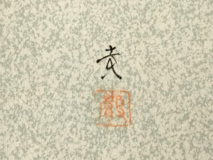 平和屋着物●染色作家　寺谷巌　訪問着　飛鳥枝葉文　たたき染め　正絹　逸品　AABK8523ck