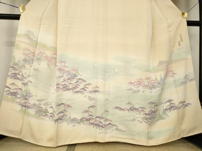 平和屋着物●名門・上野家　上野街子　清染居　色留袖　風景文　暈し染め　正絹　逸品　AABK8524ck