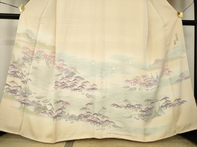 平和屋着物●名門・上野家　上野街子　清染居　色留袖　風景文　暈し染め　正絹　逸品　AABK8524ck