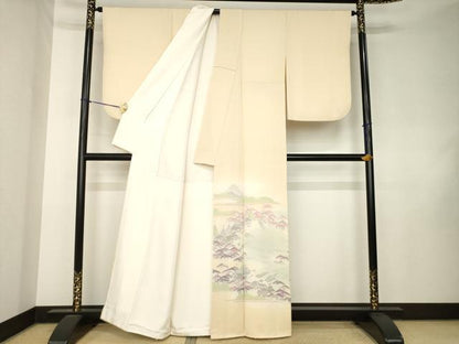 平和屋着物●名門・上野家　上野街子　清染居　色留袖　風景文　暈し染め　正絹　逸品　AABK8524ck