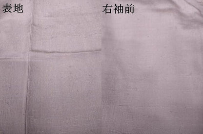 平和屋着物●お召縮緬　色無地　梅鼠色　正絹　逸品　AABK8525ck