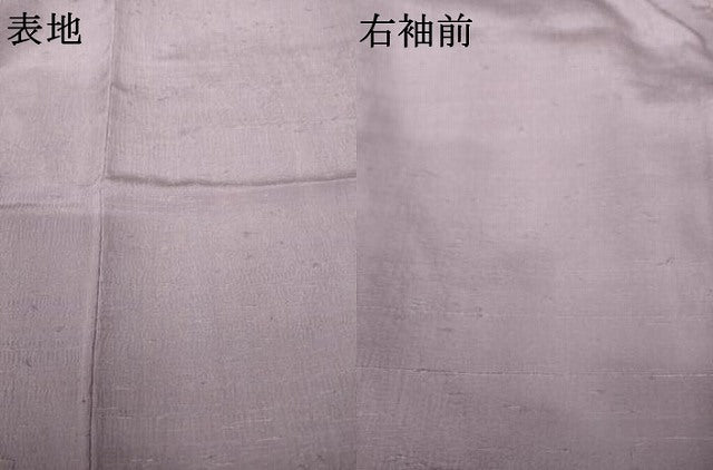 平和屋着物●お召縮緬　色無地　梅鼠色　正絹　逸品　AABK8525ck